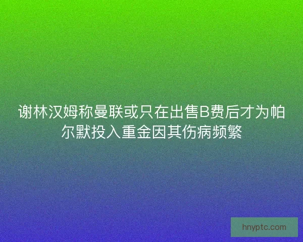 谢林汉姆称曼联或只在出售B费后才为帕尔默投入重金因其伤病频繁 谢林汉姆称曼联或只在出售B费后才为帕尔默投入重金因其伤病频繁